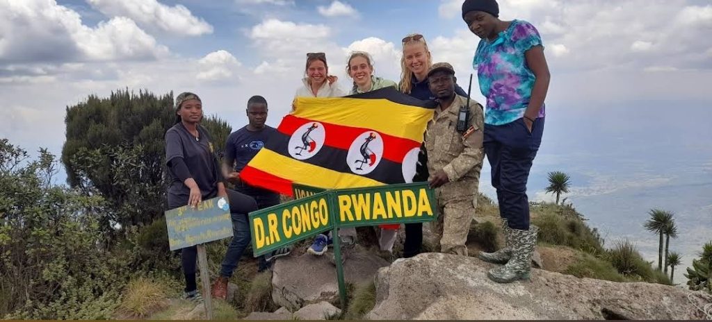 A distinctive landmark at the 3rd peak of mount Sabyinyo, where Uganda, Rwanda, and the Democratic Republic of Congo converge